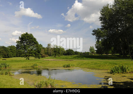 Aussicht auf die Feuchtgebiete von 9. t J H Taylor Kurs Royal Mid Surrey Golf Club Richmond Surrey England Stockfoto