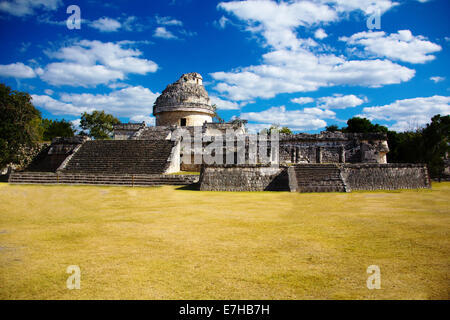 Das Observatorium in Chichen Itza, Mexoco, Yucatan Stockfoto