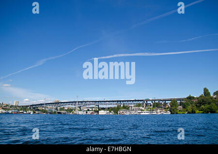 Schiff Kanalbrücke, Lake Union, Seattle Stockfoto