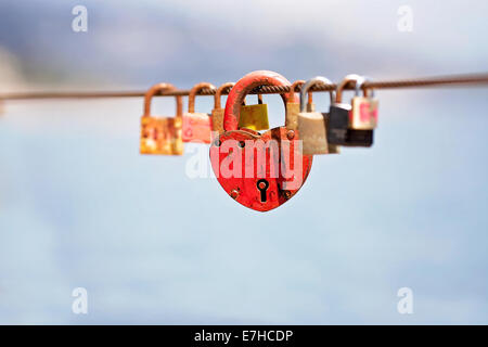 Locker in der Form des Herzens in Monaco, hängend Stockfoto