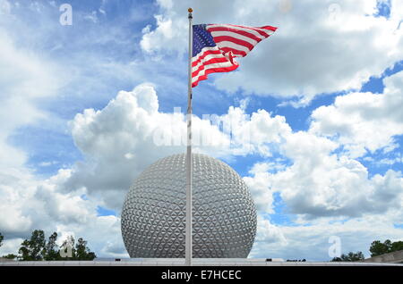 Raumschiff Erde am Epcot Center, Disneyworld Florida, Orlando, USA Stockfoto