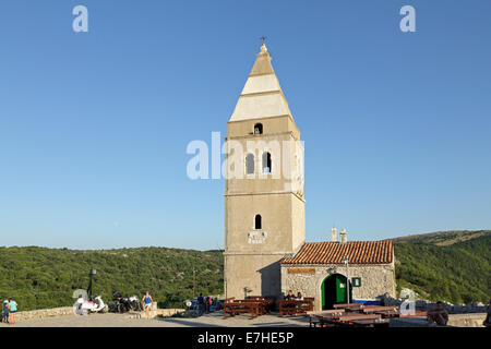 Restaurant [ehemalige Kirche], Lubenice, Insel Cres, Kvarner Bucht, Kroatien Stockfoto