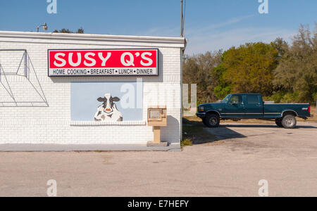 Diner mit Kuh Wandbild in Central Florida, USA Stockfoto