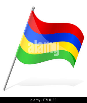 Flagge von Mauritius Abbildung isoliert auf weißem Hintergrund Stockfoto