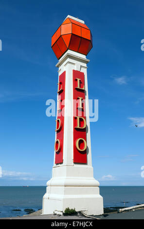 Art-Deco-Lido Zeichen, Cliftonville, Matgate Stockfoto