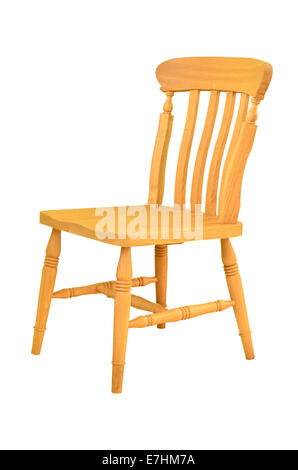 Holzstuhl isoliert auf weißem Hintergrund Stockfoto