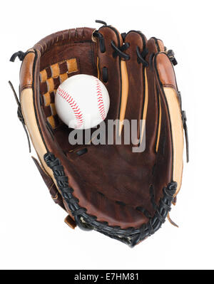 Baseball Handschuh und Ball. Stockfoto