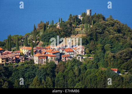 Die Burg von Vezio, Perledo, Comer See Stockfoto