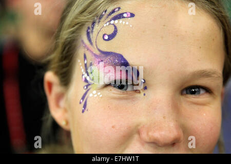 Antwerpen, Belgien. 17. September 2014. Athleten führen während der 3. Tag der Special Olympics Summer Games 2014 in Antwerpen Credit: Yiannis Kourtoglou/Alamy Live News Stockfoto