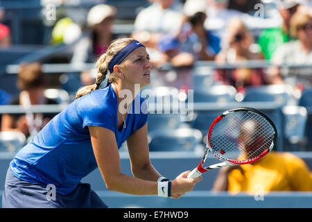 Flushing Meadows, New York, USA. 30. August 2014. Petra Kvitova (CZE) in der 3. Runde Maßnahmen auf die US Open Tennis Championships. Stockfoto