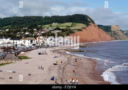 Sidmouth Strandpromenade Devon England Stockfoto