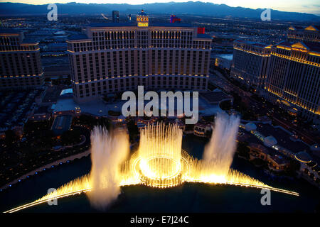 Fountains of Bellagio, Bellagio Hotel und Casino, dem Strip, Las Vegas, Nevada, USA Stockfoto