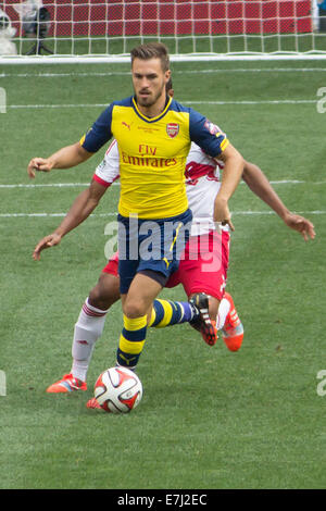 Dieses Bild zeigt ArsenalFC Mittelfeldspieler Jack Wilshere während einer 2014 Sommer Spiel gegen die New York Red Bulls in den USA Stockfoto