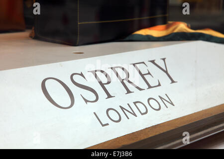 Osprey London ist die britische Luxus Leder von Graeme Ellisdon im Jahr 1980 gegründet wurde. Vintage-inspirierten Design. Stockfoto