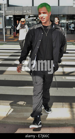 Tokio, Japan. 19. Sep, 2014. Rapper Richard Hilfiger kommt am Narita International Airport in Chiba-Präfektur, Japan, am 19. September 2014. Bildnachweis: AFLO/Alamy Live-Nachrichten Stockfoto