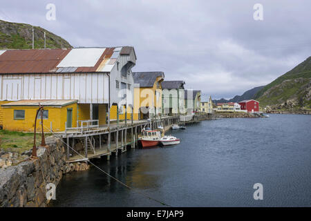 Restauriert, Angeln Dorf Nyksund, Langøya, Vesterålen, Norwegen Stockfoto