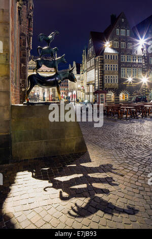 Bronze-Skulptur der Bremer Stadtmusikanten, des Künstlers Gerhard Marcks, Altstadt, Bremen, Deutschland Stockfoto