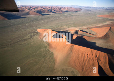 Afrika, Düne, Wüste, Düne 45, Namib, Namibia, sand, Sossusvlei, Luftaufnahme, Düne, Stockfoto