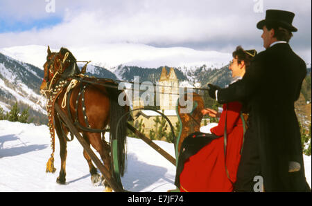 Schlitteda, Graubünden, Schweiz Stockfoto