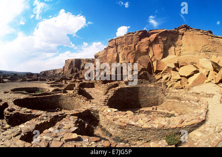 Antike, Wohnungen, Chaco Canyon in New Mexico Stockfoto