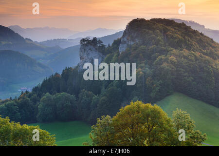 Ankenballen, Schweiz, Europa, Basel land, Basel-Jura, Jura, Aussichtspunkt, Aussichtspunkt, Vista, Abendstimmung Stockfoto