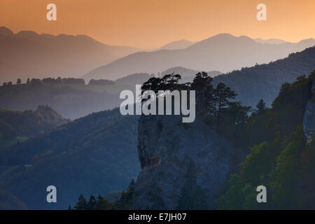 Ankenballen, Schweiz, Europa, Basel land, Basel-Jura, Jura, Aussichtspunkt, Aussichtspunkt, Vista, Abendstimmung Stockfoto