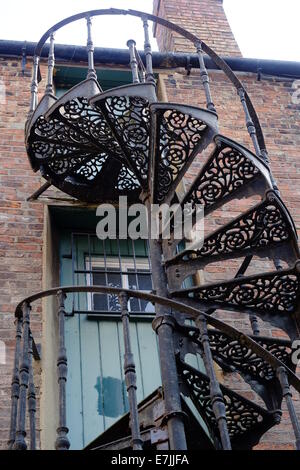 Schmiedeeiserne Wendeltreppe Treppe Stockfoto