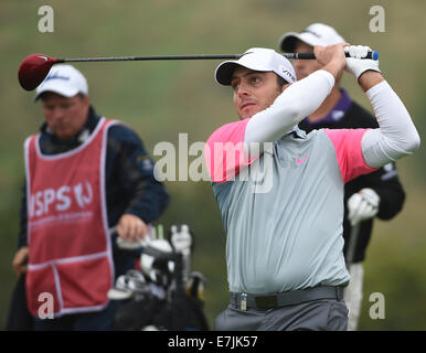 Newport, Wales. 19. Sep, 2014. ISPS Handa Wales Open Golf. Tag2. Franchesco Molinari Ebene Pari Credit: Action Plus Sport/Alamy Live News Stockfoto