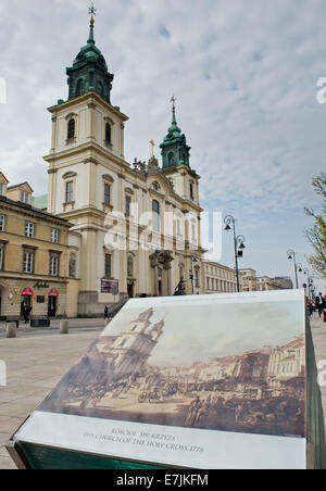 Heilig-Kreuz Barock Kirche auf Krakowskie Przedmiescie Straße in Warschau, Polen Stockfoto