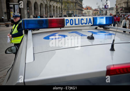 Polizei-Auto in Warschau, Polen Stockfoto