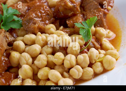 Chtitha Lham-Lamm in einem roten Sauce.Algerian Lebensmittel Stockfoto