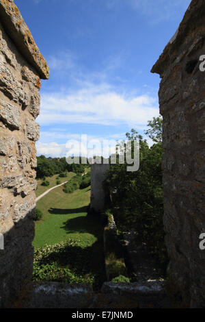 Der Blick auf die umliegende Landschaft von der Stadtmauer von Visby, Gotland, Schweden Stockfoto