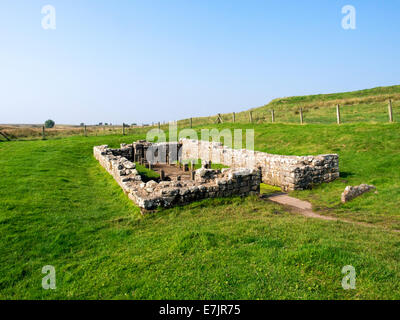 Tempel des Mithras, Carrawburgh am Hadrianswall - neben dem Hadrianswall National Trail Stockfoto