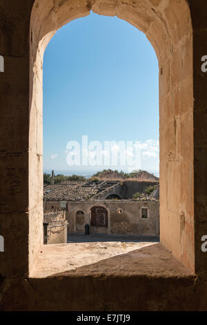 Schlossfenster in Ostern Sizilien Stockfoto