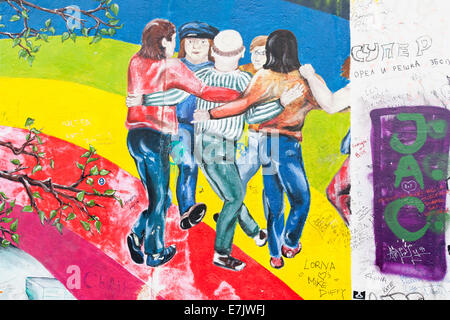 Die East Side Gallery, Berlin 2014 Stockfoto
