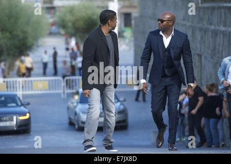 San Sebastian, Baskenland, Spanien. 19. Sep, 2014. Denzel Washington und Antoine Fuqua besuchen Sie "The Equalizer" Photocallduring dem 62st San Sebastian International Film Festival im Kursaal Palace am 19. September 2014 in San Sebastian, Spanien. Bildnachweis: Jack Abuin/ZUMA Draht/Alamy Live-Nachrichten Stockfoto