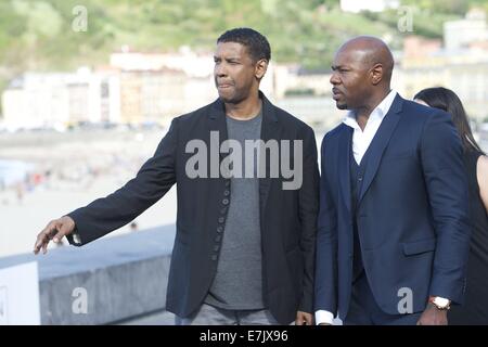 San Sebastian, Baskenland, Spanien. 19. Sep, 2014. Denzel Washington und Antoine Fuqua besuchen Sie "The Equalizer" Photocallduring dem 62st San Sebastian International Film Festival im Kursaal Palace am 19. September 2014 in San Sebastian, Spanien. Bildnachweis: Jack Abuin/ZUMA Draht/Alamy Live-Nachrichten Stockfoto