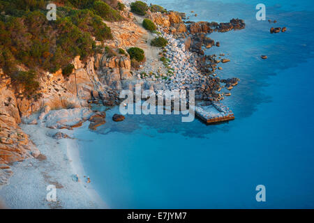 Blick auf schönen Meer von Villasimius, Sardinien, Italien Stockfoto