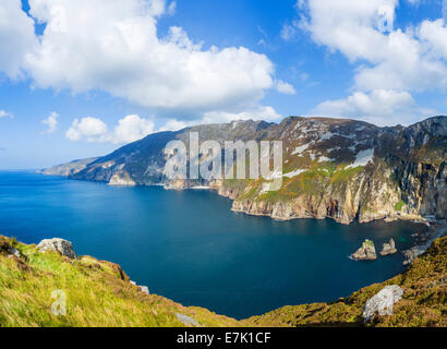 Die Slieve League Klippen aus der Sicht außerhalb Teelin, County Donegal, Irland Stockfoto