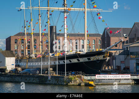 Brunels SS Great Britain - weltweit erste Dampf Passagierschiff, jetzt ein Museum im Trockendock, Bristol, England Stockfoto