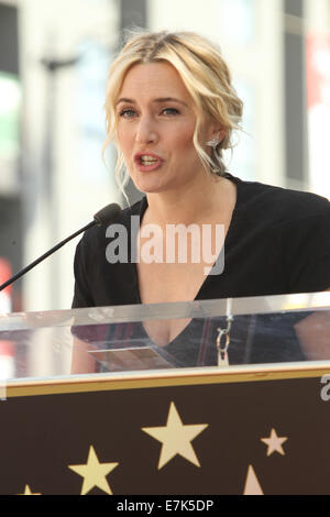 Kate Winslet geehrt mit Stern auf dem Hollywood Walk Of Fame mit: Kate Winslet Where: Hollywood, Kalifornien, Vereinigte Staaten, wann: 17. März 2014 Stockfoto
