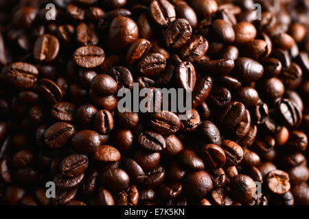 Nahaufnahme der Kaffeebohnen Stockfoto
