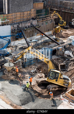 Baustelle am 11 Avenue im Chelsea Gegend von Manhattan, NYC Stockfoto