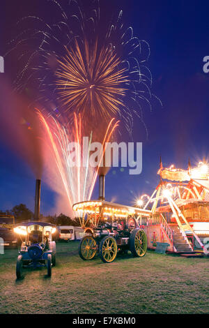 Pickering Dampfmaschine Rallye in North Yorkshire und Feuerwerk Anzeige im Jahr 2012 Stockfoto