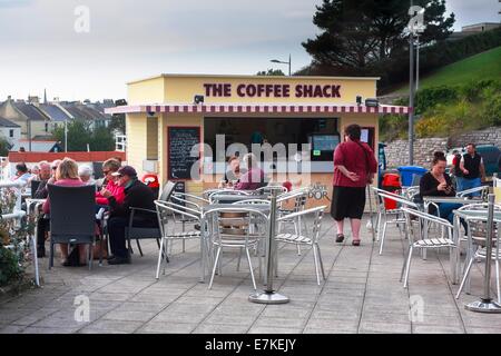 Der Kaffee Shack auf Plymouth Strandpromenade, Devon, England, UK Stockfoto