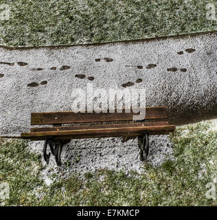 Fußspuren im Schnee Stockfoto