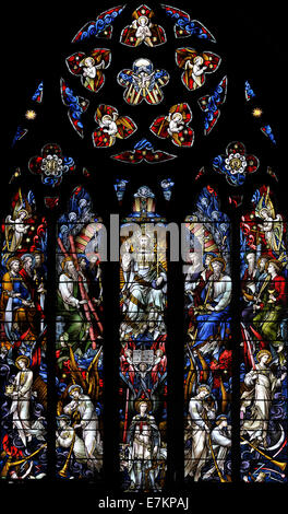 Das jüngste Gericht, großen Westfenster, St. Andrews Cathedral, Inverness, Schottland, Vereinigtes Königreich Stockfoto