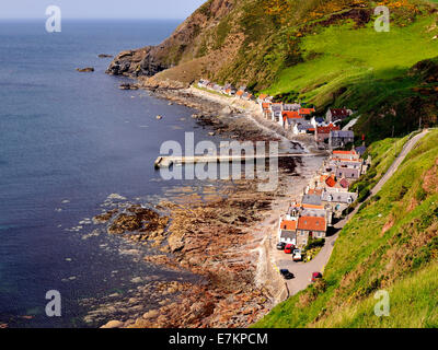 Einsame, fast Auto-weniger Fischen Dorf von Crovie, Aberdeenshire, Schottland, UK Stockfoto