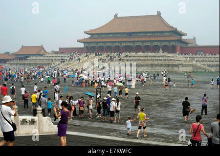 Tourismus in der verbotenen Stadt, Peking, China. Stockfoto