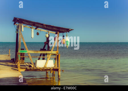 Caye Caulker Belize-Dock Stockfoto